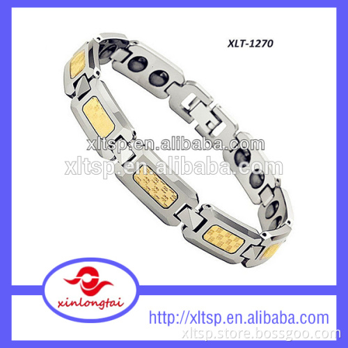 XLT-1270 Fashion bracelet jewelry Gold Foil Titanium Magnetic Bracelet